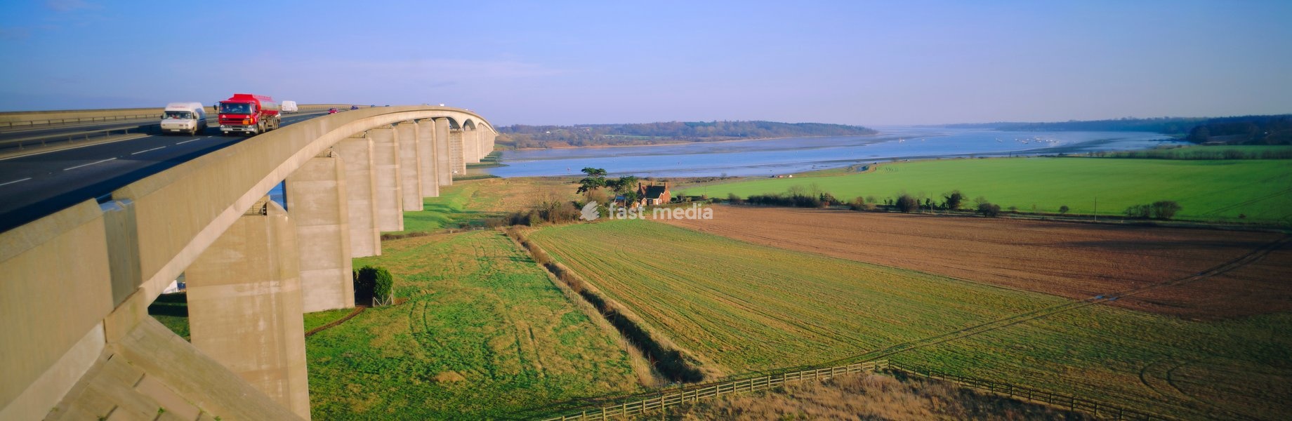 Bridge over the River Orwell, Essex/Suffolk border, England