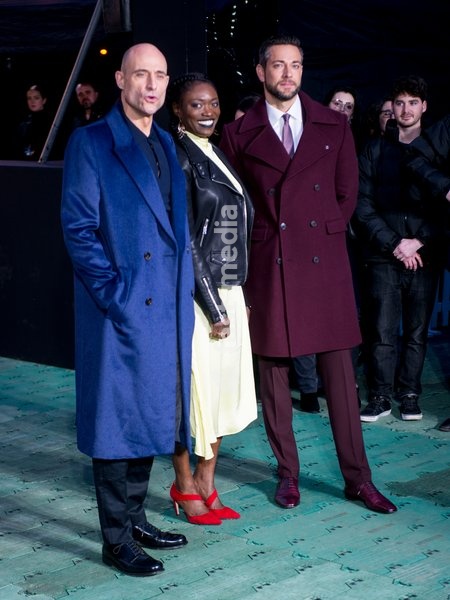 Zachary Levi, Andi Osho and Mark Strong at the Shazam Fun Fair photocall, London, UK - 20 Mar 2019