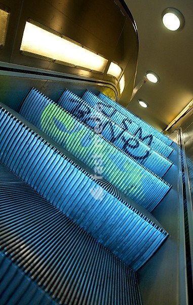 Graffito on escalator