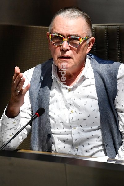 Groen's Bart Caron pictured during a plenary session at the Flemish Parliament in Brussels, Wednesday 22 May 2019