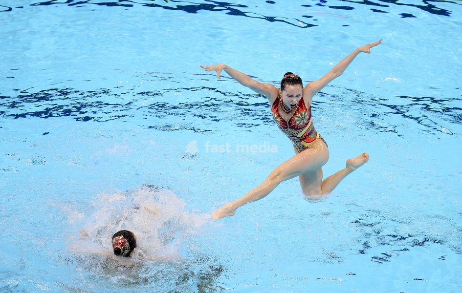 (190717) -- GWANGJU, July 17, 2019 () -- Team China compete during the Artistic Swimming team free preliminary at FINA World Championships in Gwangju, South Korea, on July 17, 2019