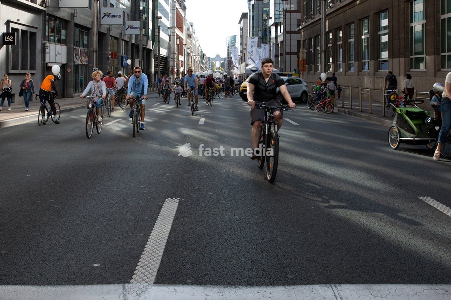 Illustration shows the Car Free Sunday in the Brussels Capital region, Sunday 22 September 2019. In several cities and towns across Belgium a Sunday without cars or other motorized transport is organized