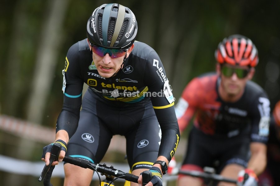 Belgian Yentl Bekaert pictured in action during the men's elite race at the Berencross Meulebeke, the second race in the 'Ethias Cross' competition, Saturday 05 October 2019, in Meulebeke