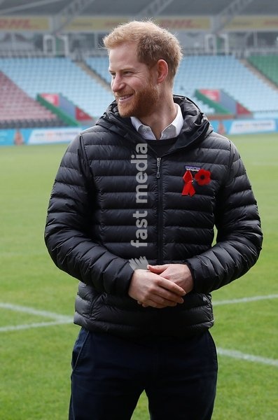 Britain's Prince Harry, Duke of Sussex, visits the Twickenham Stoop in London, Britain November 8, 2019