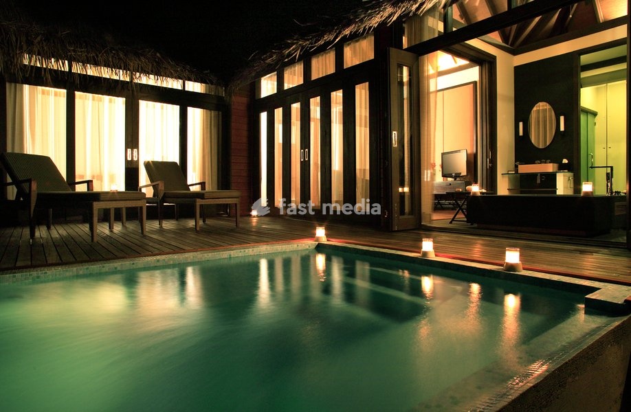 Pool at the Escape Water Villa at Coco Palm Bodu Hithi in the Maldives, Indian Ocean, Asia
