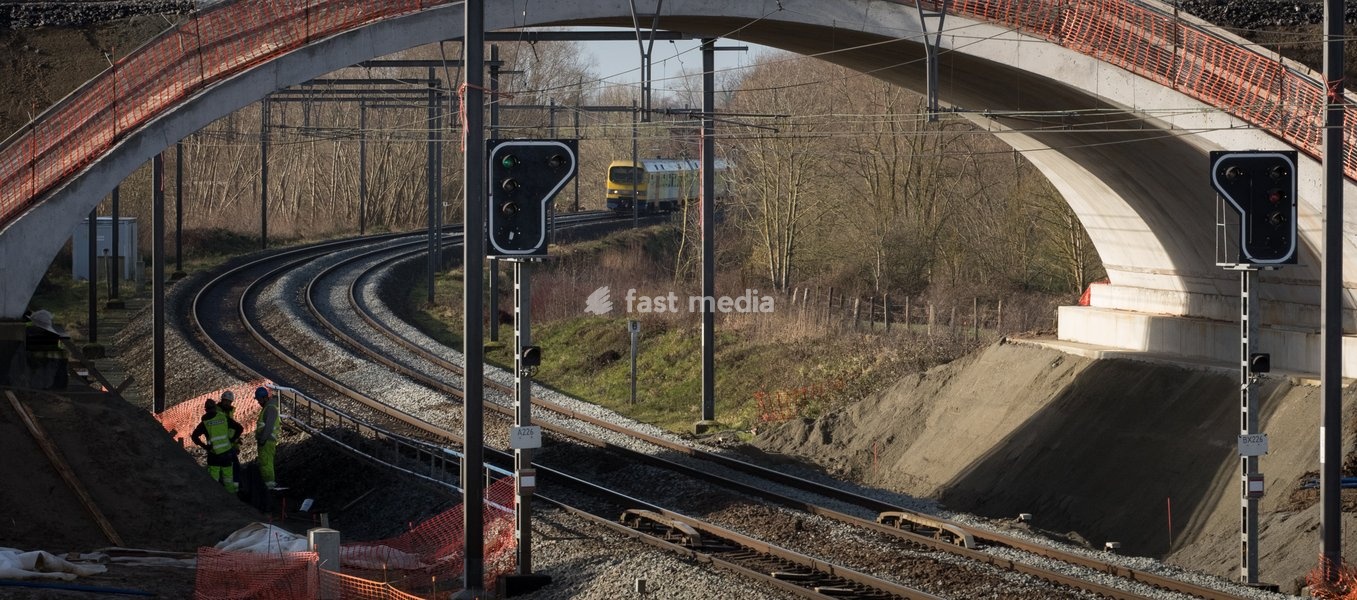 Illustration picture taken during a visit to a construction site of Belgian railway infrastructure firm Infrabel in Bierghes, Rebecq, Wednesday 29 January 2020