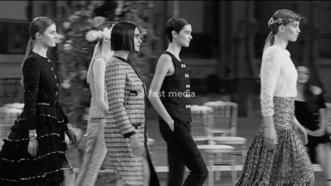 Paris Fashion Week 2021 Screenshots of The Spring-Summer 2021 Haute Couture Showâ€” CHANEL Shows 26 January 2021 Taken from The film of the show directed by photographer, filmmaker and graphic designer Anton Corbijn
