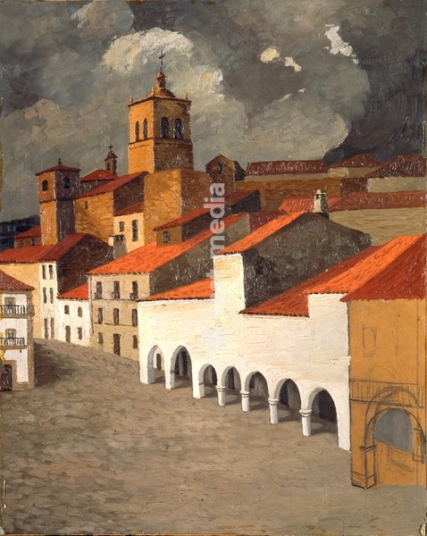 Dominguez Alvarez, 1906–1942. "Untitled". Graphite and oil on paper and cardboard, 36 × 29 cm. Lisbon, Museu Calouste Gulbenkian