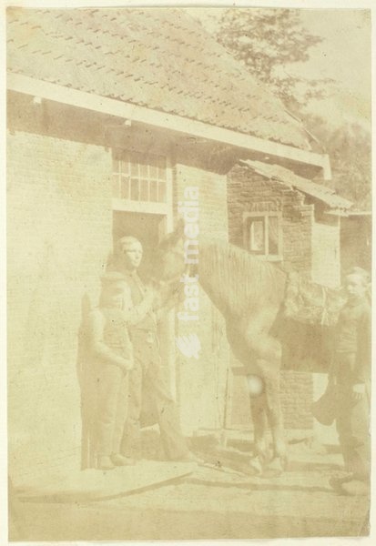 Portrait of a man with horse and two boys. Photo, 1850–1860, Eduard Isaac Asser. Inv. Nr. RP-F-AB12278–AA Amsterdam, Rijksmuseum