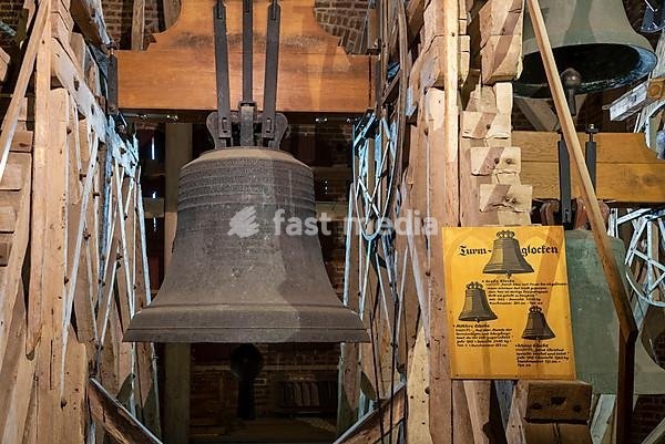 Bell from the year 1663, Marienkirche, Stralsund, Mecklenburg-Vorpommern, Germany