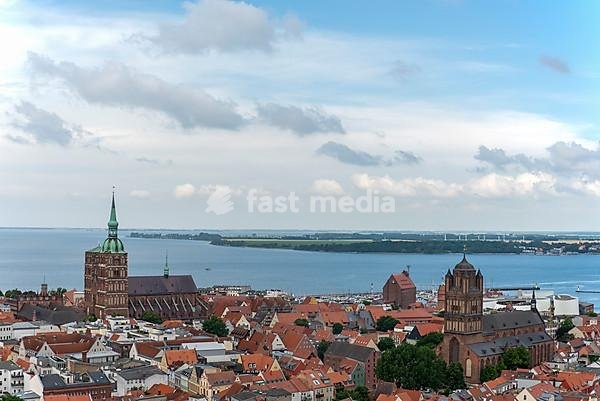 View from the Marienkirche to the old town, Stralsund, Mecklenburg-Vorpommern, Germany