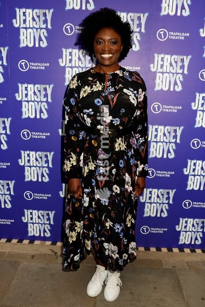 Andi Osho attending the Jersey Boys Press Night on Tuesday 17 August 2021 at the Trafalgar Theatre in Whitehall, London, United Kingdom
