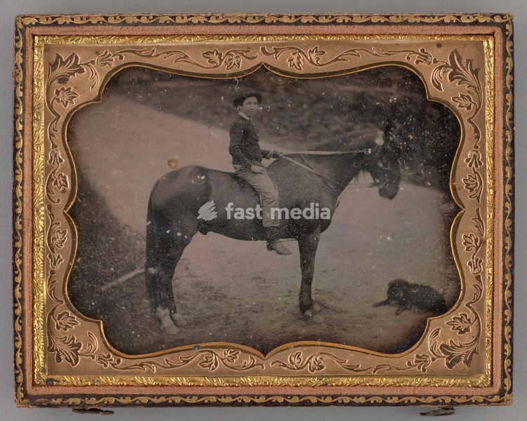 Untitled (Portrait of a Boy on a Horse), 1855. A work made of daguerreotype