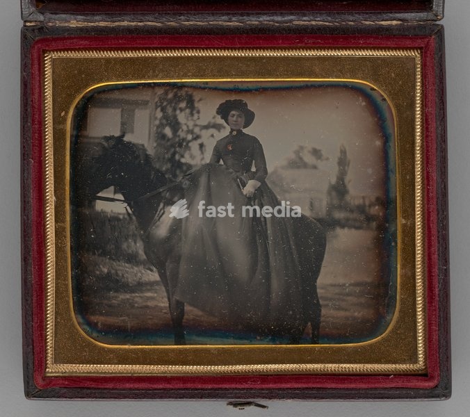 Untitled (Portrait of a Woman on a Horse), 1850. A work made of daguerreotype
