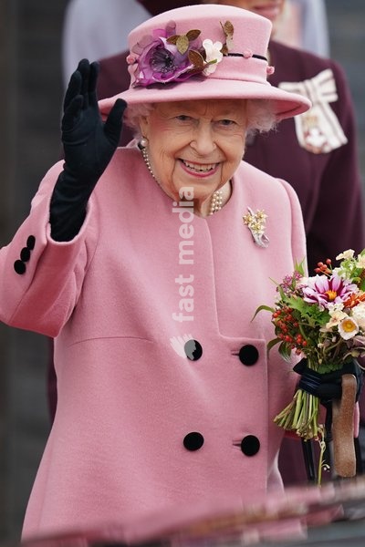 Queen Elizabeth II leaves after attending the opening ceremony of the sixth session of the Senedd in Cardiff. Picture date: Thursday October 14, 2021