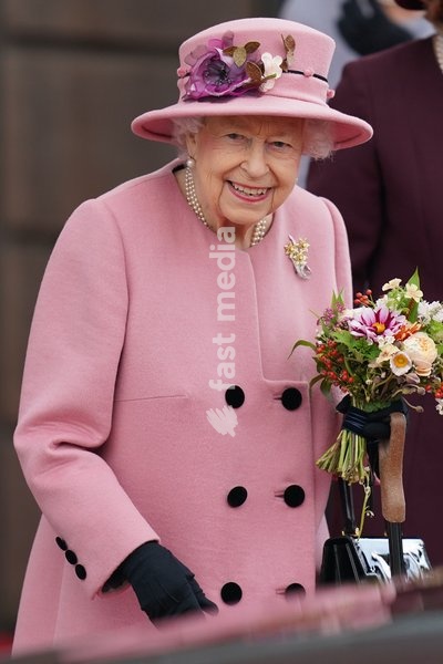 Queen Elizabeth II leaves after attending the opening ceremony of the sixth session of the Senedd in Cardiff. Picture date: Thursday October 14, 2021