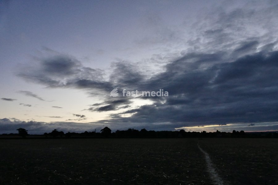 Th Hunter’s Moon visible at daybreak