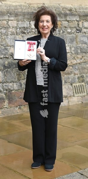 Dame Imogen Cooper receives an OBE during an Investitures Ceremony at Windsor Castle in Windsor, Berkshire