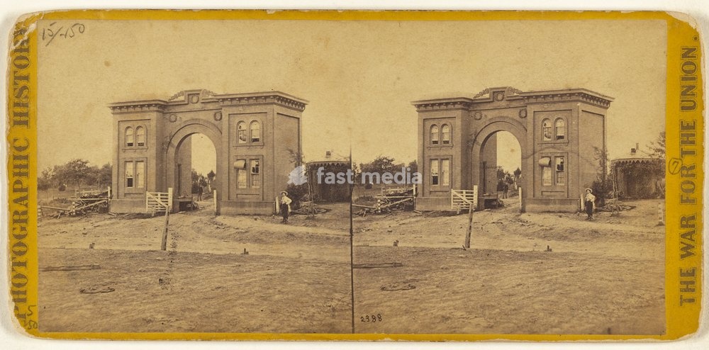 Cemetery Gate, Gettysburgh. Photograph: Mathew B. Brady, about 1862. Albumen silver print