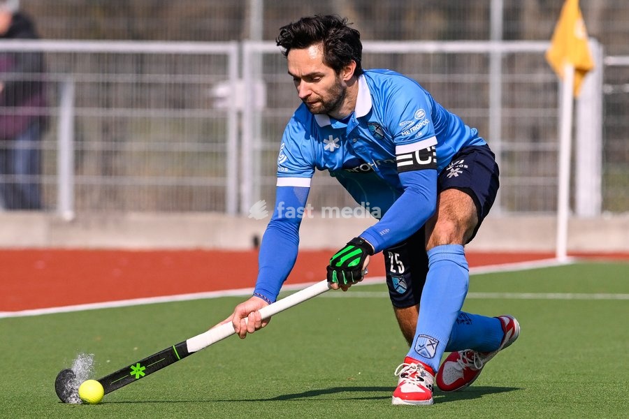 Braxgata's Loick Luypaert pictured in action during a hockey game between Waterloo Ducks HC and Braxgata, Sunday 06 March 2022 in Waterloo, on the 14th day of the men's Belgian League season 2021-2022