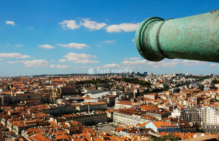 Portugal, Lisbon. Panorama of the city from St. George's Castle
