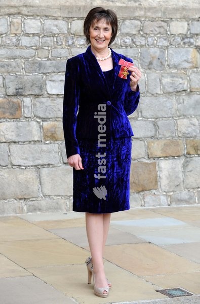 Pic Shows: Menna Richards, Director of BBC Wales at Windsor Castle, where she recieved an OBE for services to broadcasting