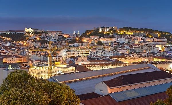 City view, Castle Hill, Castelo Sao Jorge, Lisbon, Portugal