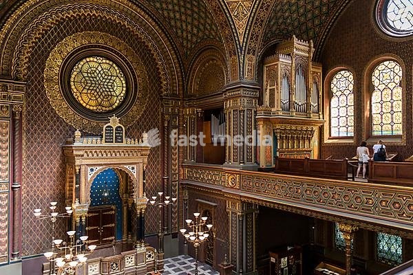 Interior, Spanish Synagogue, Josefstadt, Jewish Quarter, Prague, Bohemia, Czech Republic