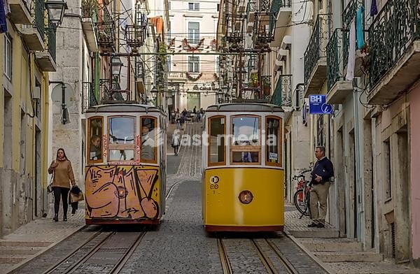 Funicular railway Ascensor da Bica, Lisbon, Portugal