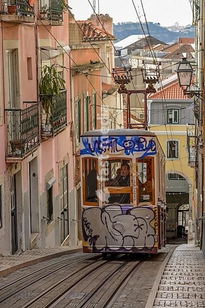 Funicular railway Ascensor da Bica, Lisbon, Portugal