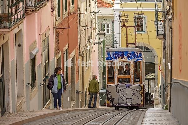 Funicular railway Ascensor da Bica, Lisbon, Portugal