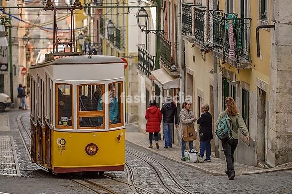 Funicular railway Ascensor da Bica, Lisbon, Portugal
