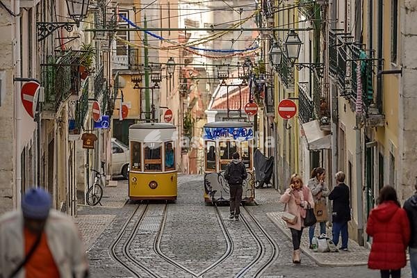 Funicular railway Ascensor da Bica, Lisbon, Portugal