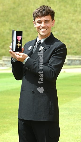 Tom Daley during an Investitures Ceremony at Windsor Castle in Windsor, Berkshire