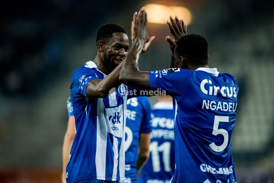 Gent's Jordan Torunarigha celebrates after scoring during a soccer match between KAA Gent and SV Zulte Waregem, Sunday 11 September 2022 in Gent, on day 8 of the 2022-2023 'Jupiler Pro League' first division of the Belgian championship
