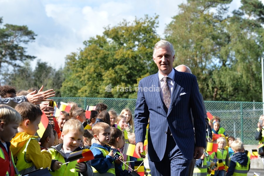 King Philippe - Filip of Belgium arrives for a visit to the iLumen European Solar Challenge (iESC), at the Zolder race track, in Heusden-Zolder, Friday 16 September 2022. The iESC is the only 24-hour car race for solar-powered vehicles in the world. The King meets the Agoria Solar Team, a team made…