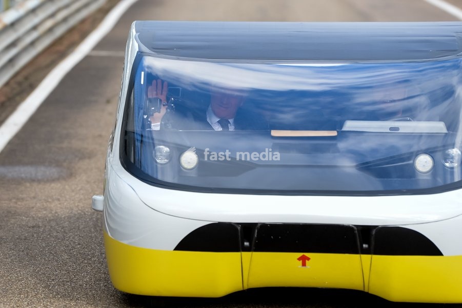 King Philippe - Filip of Belgium enjoys a ride in a solar car during a visit to the iLumen European Solar Challenge (iESC), at the Zolder race track, in Heusden-Zolder, Friday 16 September 2022. The iESC is the only 24-hour car race for solar-powered vehicles in the world. The King meets the Agoria…