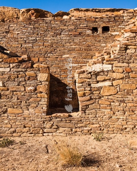 Chetro Ketl, an ancient Ancestral Puebloan Native American ruin in Chaco Culture National Historical Park. Chaco Culture is a UNESCO World Heritage Site