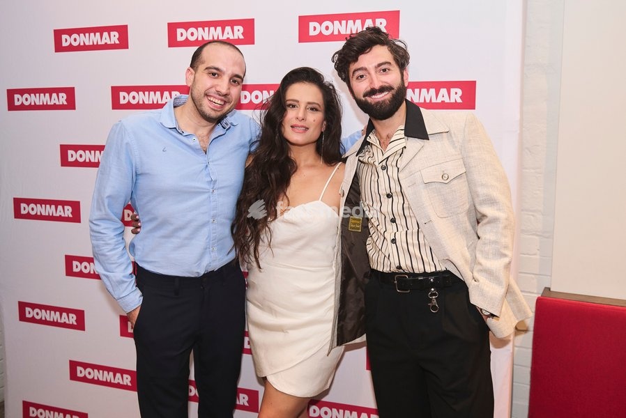 Harel Glazer, Miri Mesika and Marc Antolin at the opening night of The Band's Visit. At the Donmar Warehouse, London. 06.10.2022
