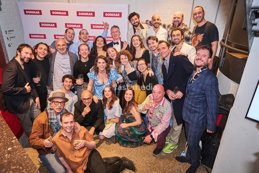 The full company at the opening night of The Band's Visit. At the Donmar Warehouse, London. 06.10.2022