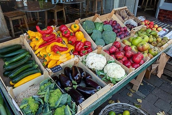 Fruit and vegetables, grocery shop, Shoreham by Sea, England, United Kingdom