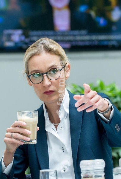 Alice Weidel, politician, AfD, Germany; the designated leader of the AfD parliamentary group in the German Bundestag and the top candidate of the AfD in the federal elections during a press conference on the subject of asylum policy. Berlin, August 21, 2017