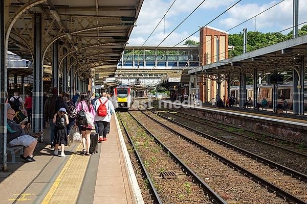 Abellio Greater Anglia class 745 train at platform of railway station, Ipswich Suffolk, England, UK