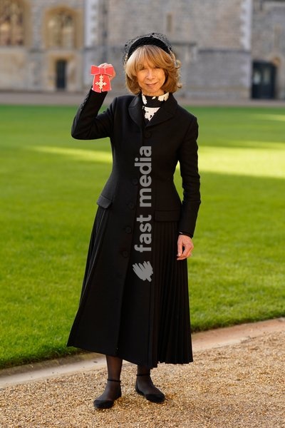 Actress Helen Worth after being made a Member of the Order of the British Empire by the Prince of Wales during an investiture ceremony at Windsor Castle, Berkshire