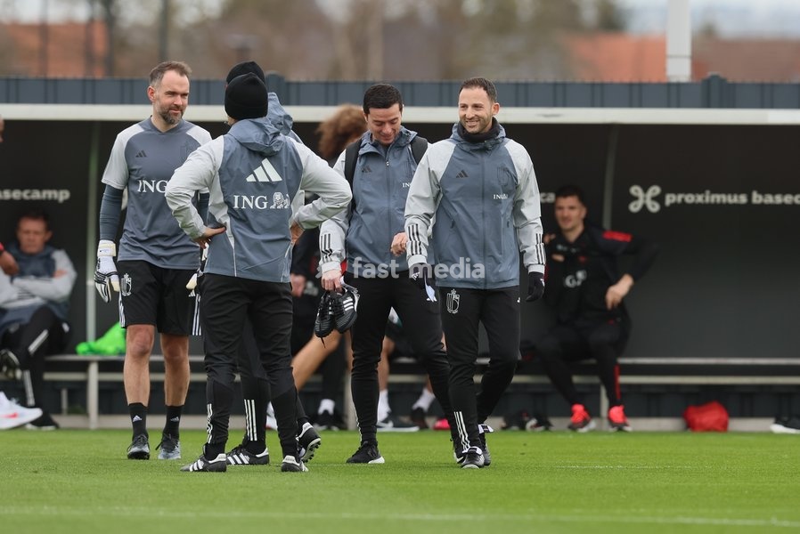 Belgium's head coach Domenico Tedesco pictured during a training session of Belgian national soccer team Red Devils, , at the Royal Belgian Football Association RBFA's headquarters in Tubize. The Red Devils are preparing for the upcoming games against Sweden and Germany
