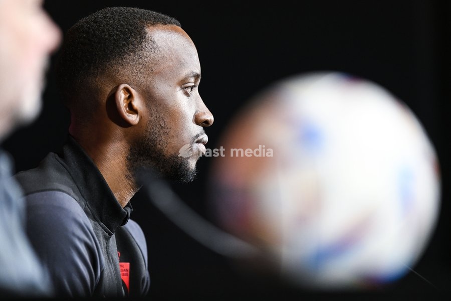 Belgium's Dodi Lukebakio pictured during a press conference of Belgian national soccer team Red Devils, Sunday 26 March 2023, at the Royal Belgian Football Association RBFA's headquarters in Tubize. The Red Devils are preparing for the upcoming game against Germany