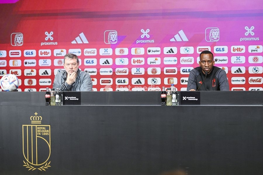Belgium's Dodi Lukebakio pictured during a press conference of Belgian national soccer team Red Devils, Sunday 26 March 2023, at the Royal Belgian Football Association RBFA's headquarters in Tubize. The Red Devils are preparing for the upcoming game against Germany