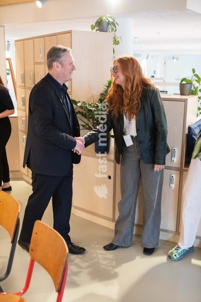Sir Keir Starmer opening Roundhouse Works, a new building for young creatives supported by the Roundhouse. 18 May 2023