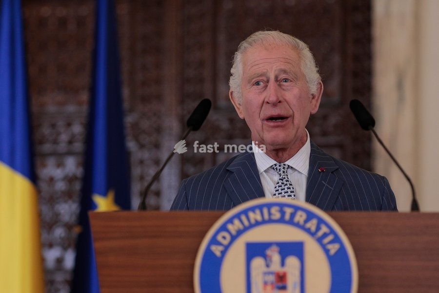 Handout photo issued by Buckingham Palace of King Charles III at Cotroceni Palace during a private visit to Bucharest, Romania. Issue date: Friday June 2, 2023. NOTE TO EDITORS: This handout photo may only be used for editorial reporting purposes for the contemporaneous illustration of events,…
