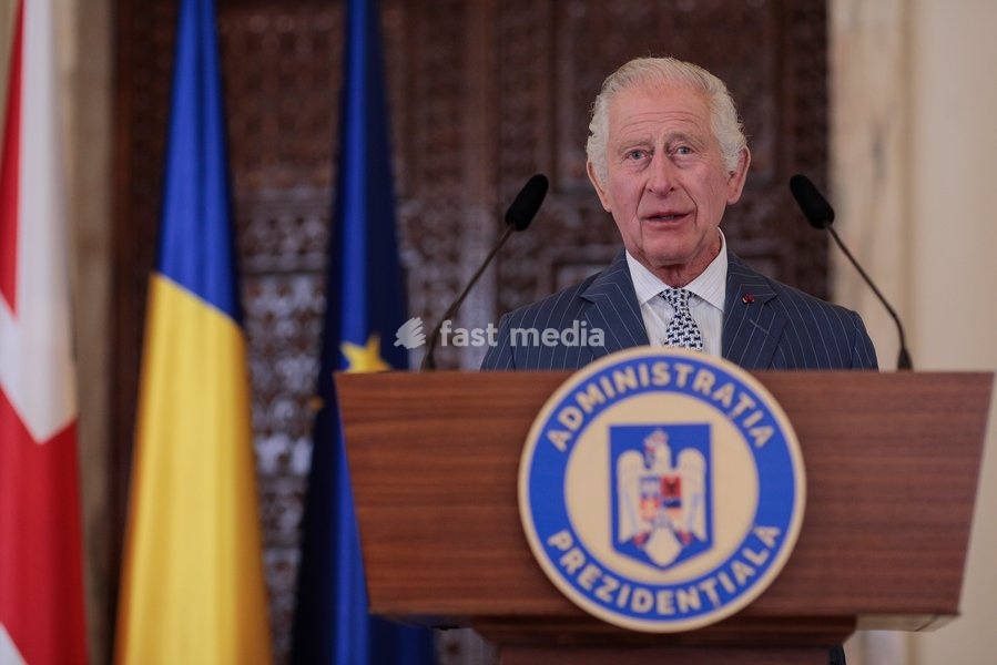 Handout photo issued by Buckingham Palace of King Charles III at Cotroceni Palace during a private visit to Bucharest, Romania. Issue date: Friday June 2, 2023. NOTE TO EDITORS: This handout photo may only be used for editorial reporting purposes for the contemporaneous illustration of events,…